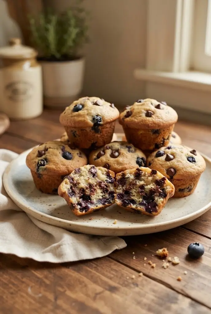 The Ultimate Moist Blueberry Chocolate Chip Muffins for Chocolate Lovers